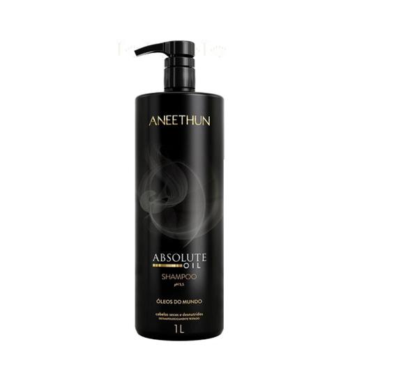 Imagem de Absolute Oil Shampoo 1 Litro Para Cabelos Secos Aneethun