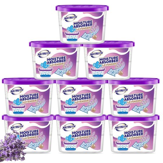 Imagem de Absorvedores de Umidade NATRUTH com Lavanda - Pacote com 9 Desumidificadores para Armário