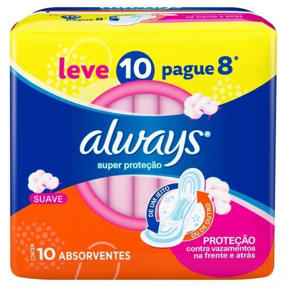 Imagem de Absorvente Always Basico 10Un Suave Com Abas L10P8