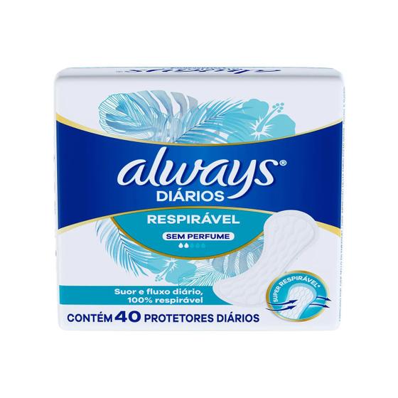 Imagem de Absorvente Always Diários Respirável Sem Perfume Com 40 Protetores Always