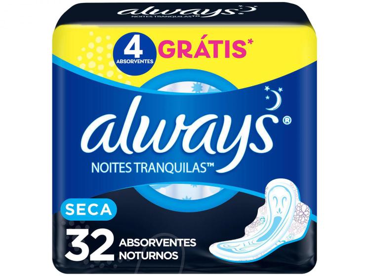 Absorvente Always Noites Tranquilas Seca Menor preço em Absorvente Always Noites Tranquilas Seca