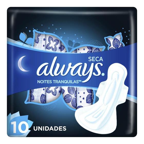 Imagem de Absorvente Always Noites Tranquilas Seca Com Abas C/ 10 unidades 40cm