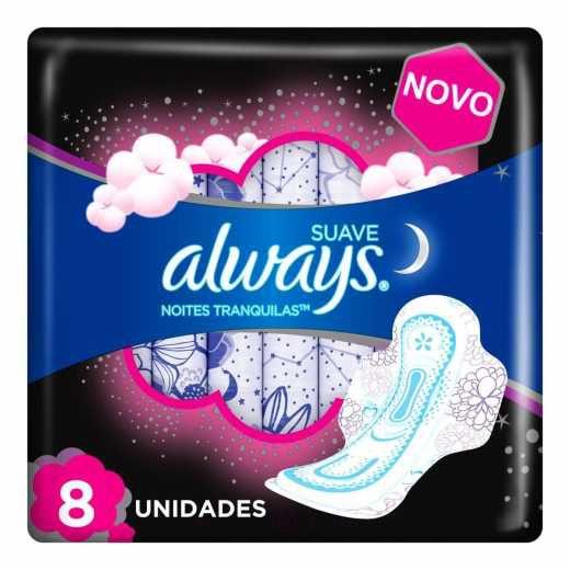 Imagem de Absorvente always noites tranquilas suave com abas 8 unidades