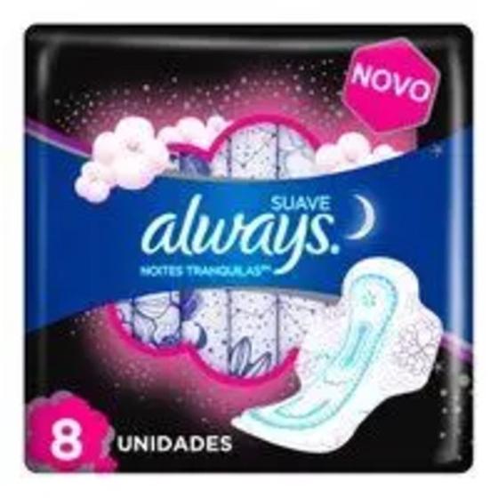 Imagem de Absorvente Always Noites Tranquilas Suave com abas 8 Unidades