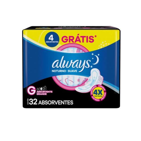 Imagem de Absorvente Always Noturno Suave G Com Abas 32 Unidades Always