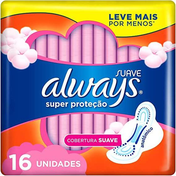 Imagem de Absorvente Always Super Proteção Cobertura Suave com Abas 16 unidades