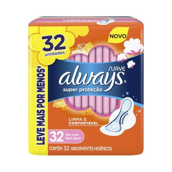 Imagem de Absorvente Always Super Protecao Suave com Abas 32 Unidades Leve mais Por menos