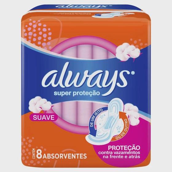 Imagem de Absorvente Always Super Proteção Suave Com Abas 8 Unidades