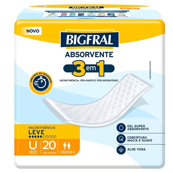 Imagem de Absorvente Bigfral 3 Em 1 Com 20 Unidades