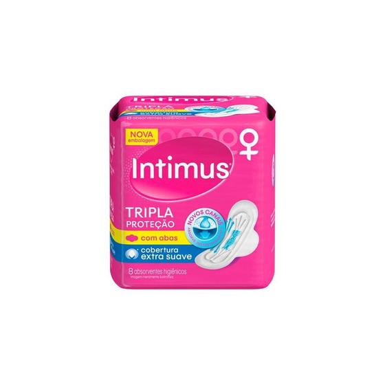 Imagem de Absorvente Com Abas Extra Suave Intimus Tripla Proteção com 8 Unidade