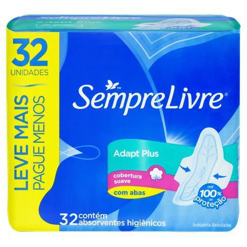 Imagem de Absorvente com abas sempre livre adapt plus com 32 unidades - leve mais pague menos