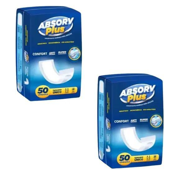 Imagem de Absorvente Geriátrico Absorv Plus Confort Pós Parto e Operatorio 2 Pacotes Com 50 unidades Cada