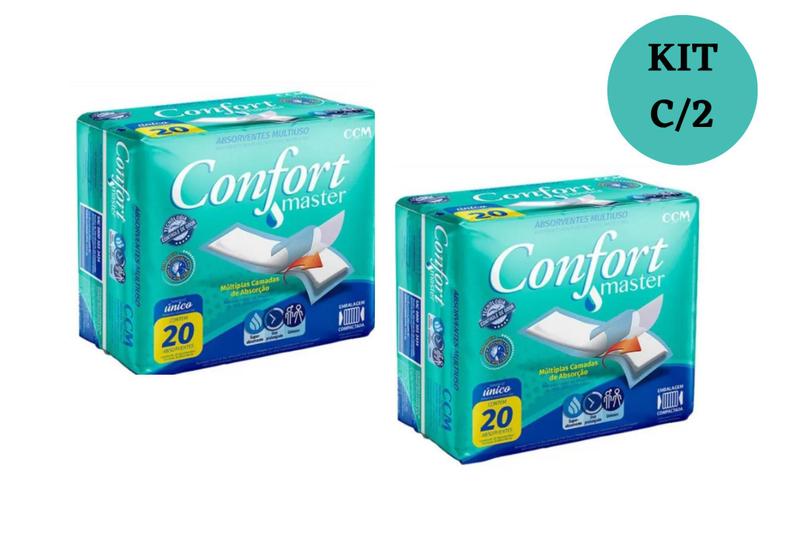 Imagem de Absorvente Geriatrico Confort Master - C/ 20 Un (KIT COM 2 PACOTES)