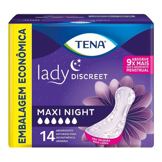 Imagem de Absorvente Geriátrico Tena Lady Discreet Maxi Night 14 Unidades Embalagem Econômica