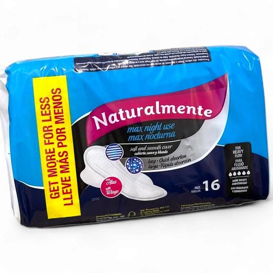 Imagem de Absorvente Higiênico Noturno C/ Abas C/16 Naturalmente Max