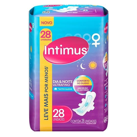 Absorvente Intimus Extra Suave Dia e Noite Ultrafino Sem Abas Embalagem ...