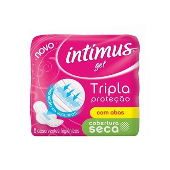 Absorvente Intimus Gel Cobertura Seca com Abas com 8 Unidades ...