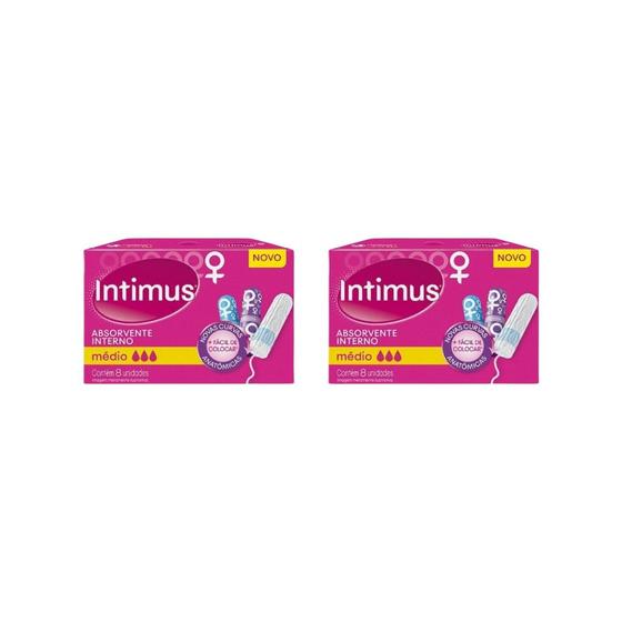 Imagem de Absorvente Intimus Interno Com 8 Medio - Kit C/ 2un