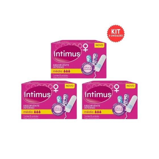 Imagem de Absorvente Intimus Interno Com8 Medio - Kit C/3Un