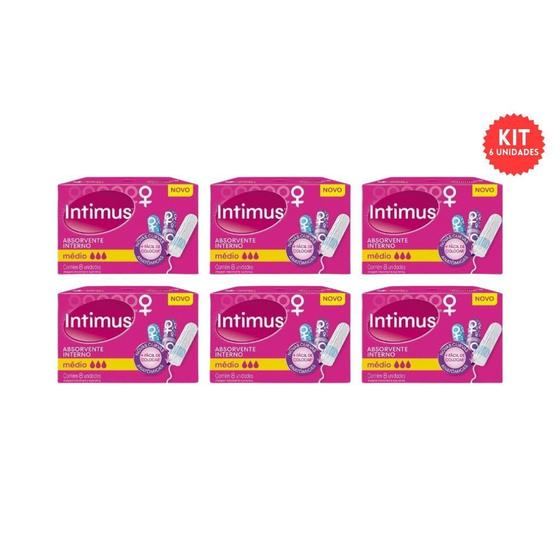 Imagem de Absorvente Intimus Interno Com8 Medio - Kit C/6Un