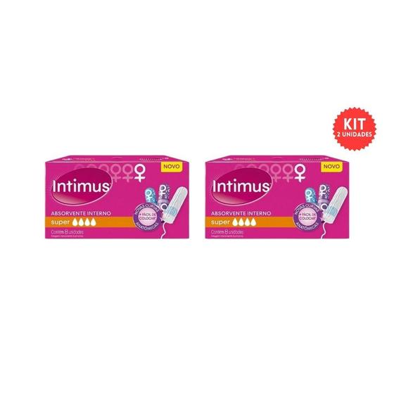 Imagem de Absorvente Intimus Interno Com8 Super - Kit C/2Un