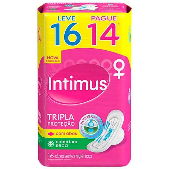 Imagem de Absorvente Intimus Tripla Proteção Cobertura Seca Com Abas Com 16 Unidades
