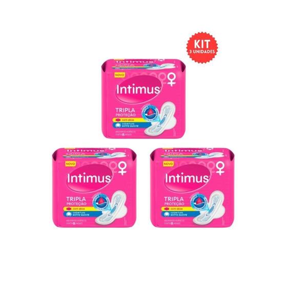 Imagem de Absorvente Intimus Tripla Proteçao Com8 Com Abas Suave - 3Un