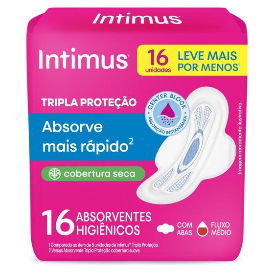 Imagem de Absorvente Intimus Tripla Proteção Seca com Abas 16 Unidades
