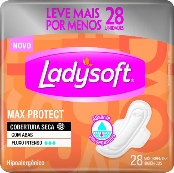 Imagem de Absorvente ladysoft cobertura seca com abas 28 unids