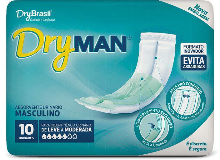 Absorvente Masculino Dry Man - Pct 10 Unidades Menor preço em Absorvente Masculino Dry Man - Pct 10 Unidades