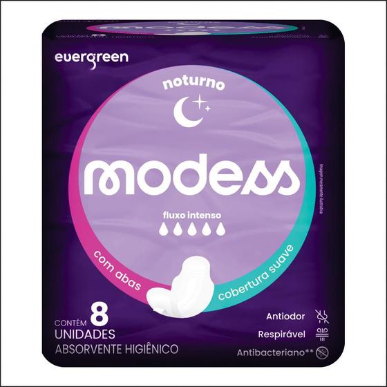 Imagem de Absorvente Modess Noturno com Abas 8un