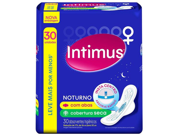 Absorvente Noturno Intimus com Abas Grande Menor preço em Absorvente Noturno Intimus com Abas Grande
