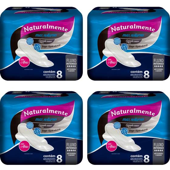 Imagem de Absorvente  Noturno Naturalmente Max com abas 8 un