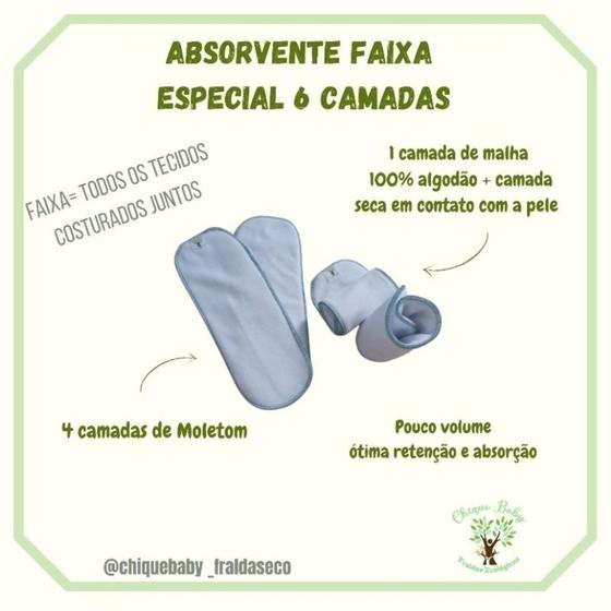 Imagem de Absorvente para fralda ecológica especial faixa 6 camadas