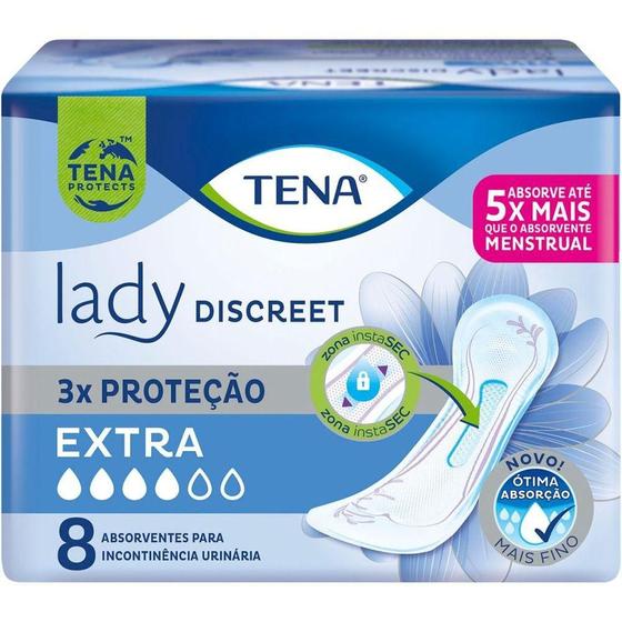 Imagem de Absorvente Para Incontinência Urinária Tena Lady Discreet Extra 8 Unidades