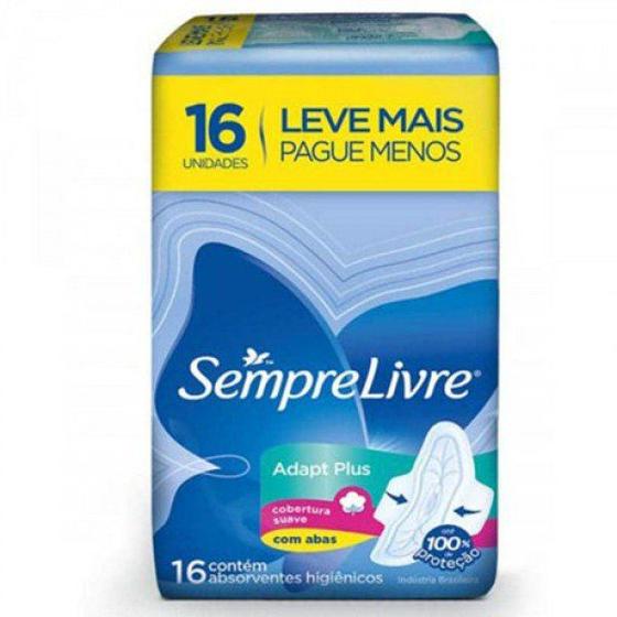 Imagem de Absorvente sempre livre adapt plus cobertura suave com abas 16 unidades leve mais pague menos