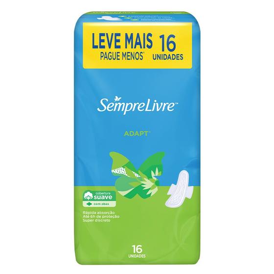 Imagem de Absorvente Sempre Livre Adapt Suave Abas Leve 16 Pague 14 Unidades