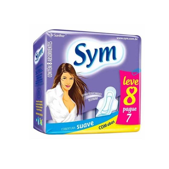 Imagem de Absorvente sym normal suave com abas - leve 8 pague 7 - Santher