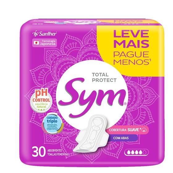 Imagem de Absorvente Sym Suave Com Abas 30 Unidades