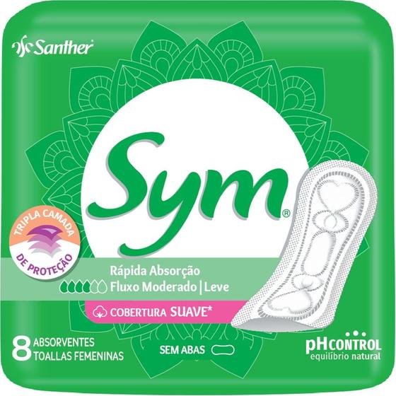 Imagem de Absorvente Sym Suave Sem Abas 8 Unidades