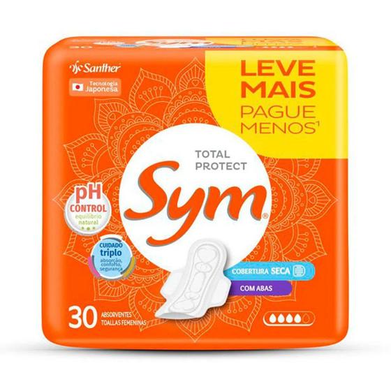 Imagem de Absorvente Sym Total Protect Seca com Abas 30 unidades