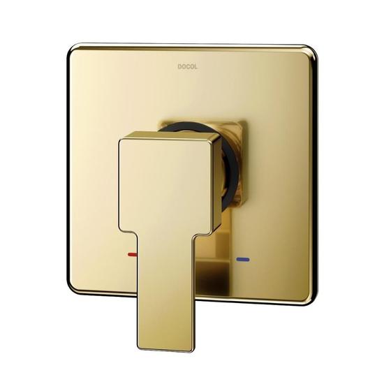 Imagem de Acabamento monocomando para chuveiro e ducha higiênica (Base Deca) Edge ouro polido Docol