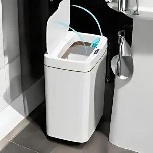 Imagem de Acabe com o Contato Direto! Lixeira Automática para Banheiro com Design Moderno e Seguro!