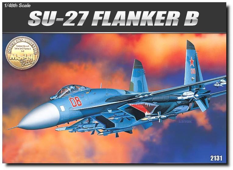 Academy Sukhoi SU-27 Flanker B 1/48 - Kit de Montagem Detalhado Imagem de Academy Sukhoi SU-27 Flanker B 1/48 - Kit de Montagem Detalhado