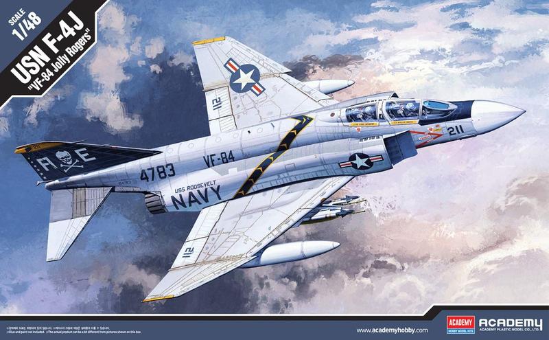 Imagem de Academy USN F-4J VF-84 Jolly Rogers 1/48 - Modelo de Avião Detalhado