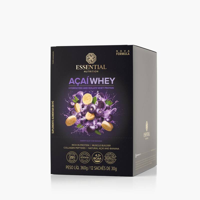 Açai Whey Display 360G/12Ds Essential - Essential Nutrition - Whey ...
