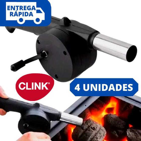 Imagem de Acendedor de Churrasqueira Soprador para Churrasqueira Inox e Plástico Kit com 4 Unidades