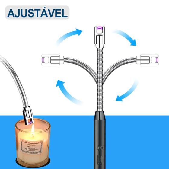 Imagem de Acendedor Elétrico com Carregador USB Acender Vela Elétrico