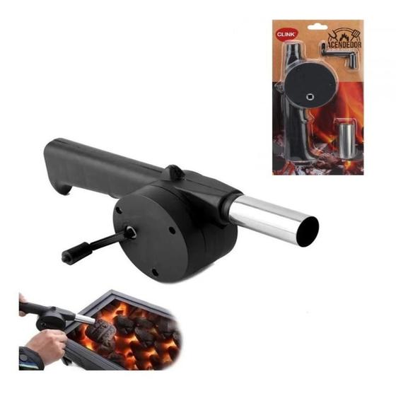 Imagem de Acendedor soprador de churrasqueira ventilador lareira e carvao automatica manual