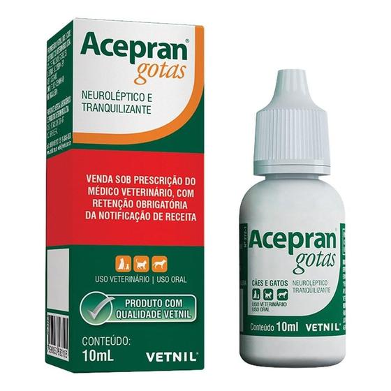 Imagem de Acepran gotas neuroleptico e tranquilizante vetnil 10ml